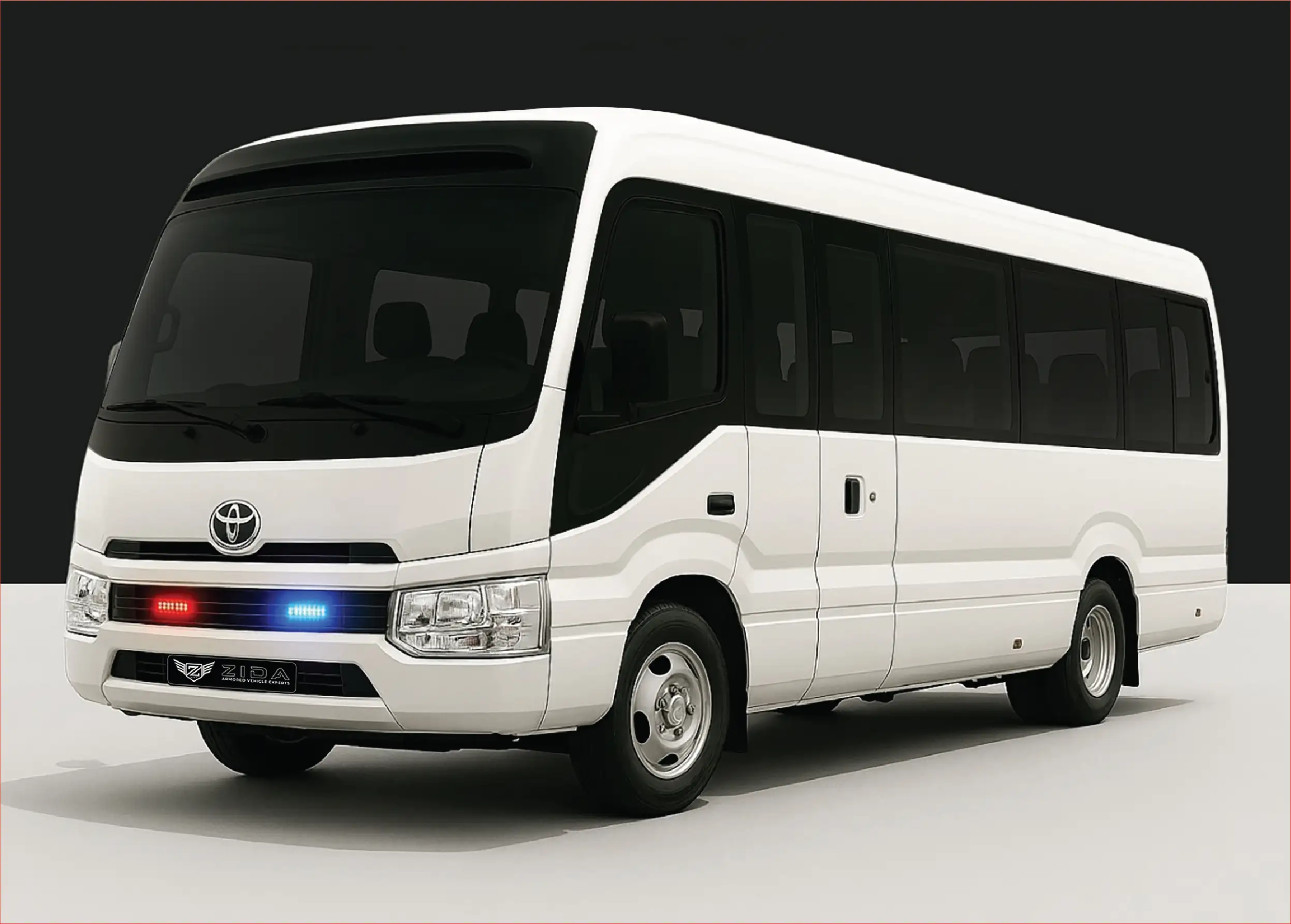 Armored Toyota Coaster bus by Zida